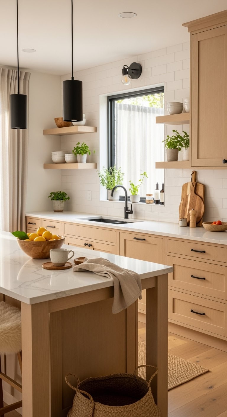 cozy minimalist natural hygge inspired scandinavian kitchen