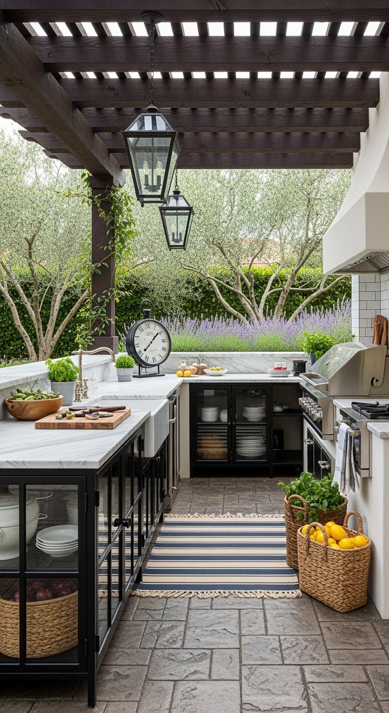 parisian wrought iron marble corner