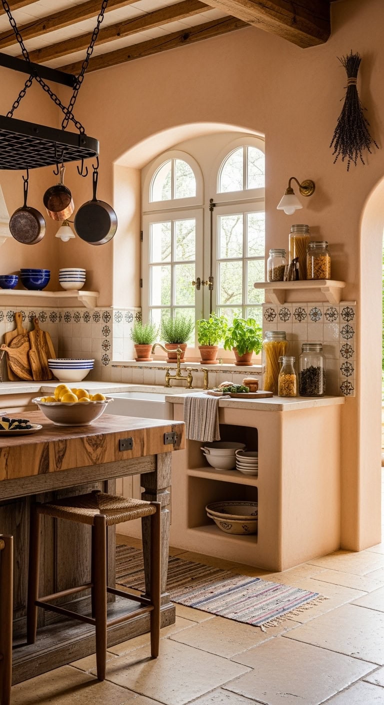 mediterranean peach kitchen charm