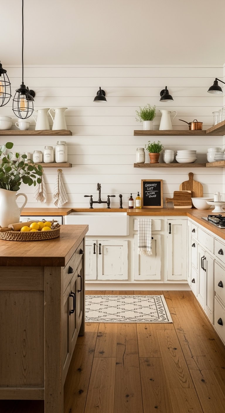 farmhouse white kitchen charm