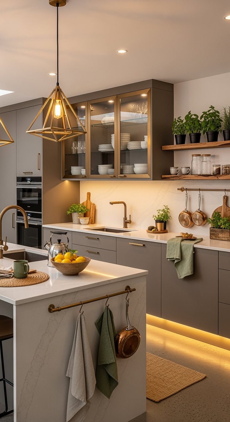 contemporary bronze kitchen accents