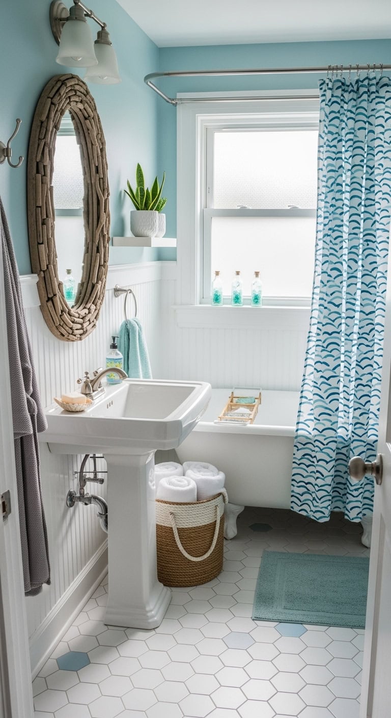 beachside bathroom oasis maritime charm accents