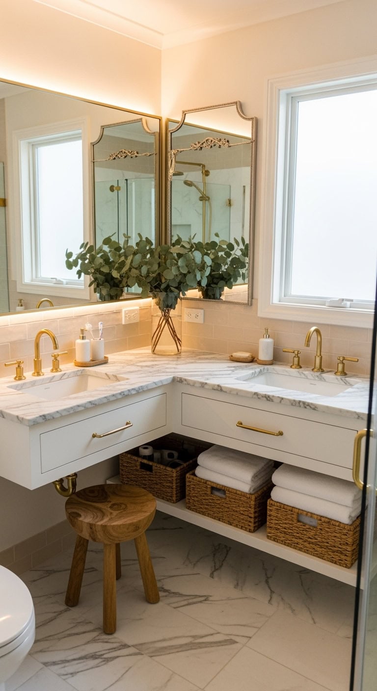 luxurious spa like marble vanity oasis