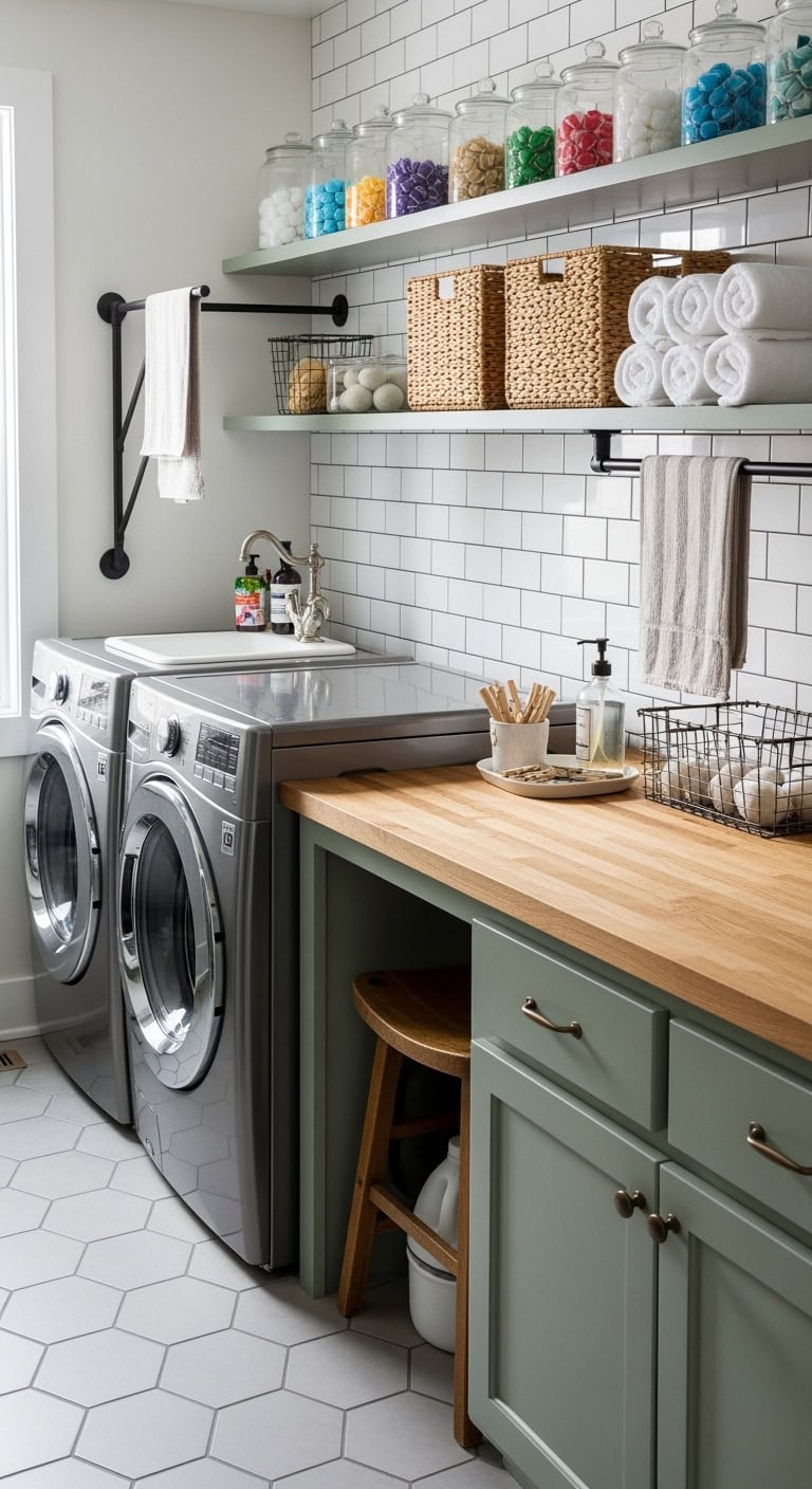 vintage laundry scoop decorative ideas