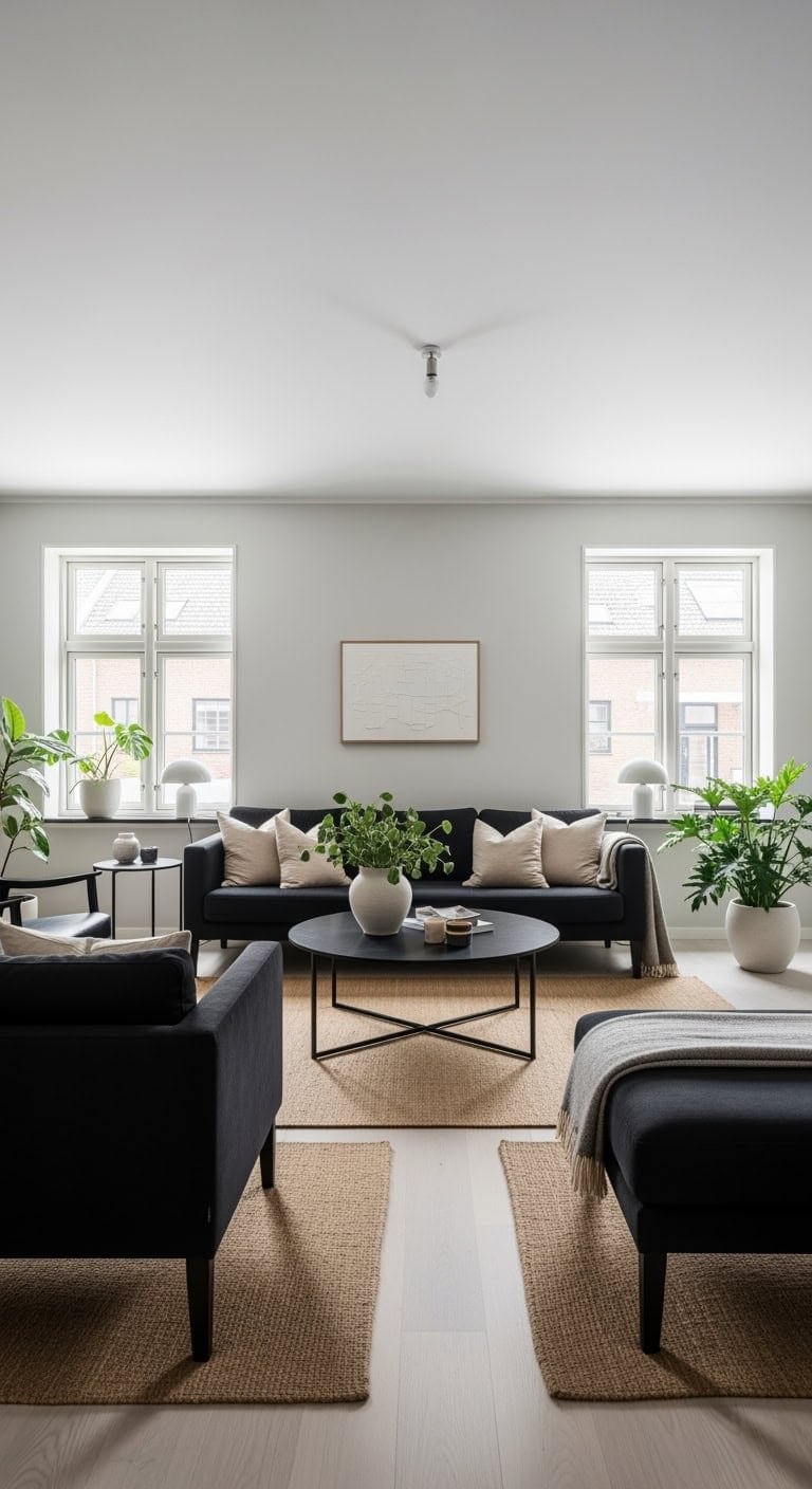 scandinavian black on tan aesthetic