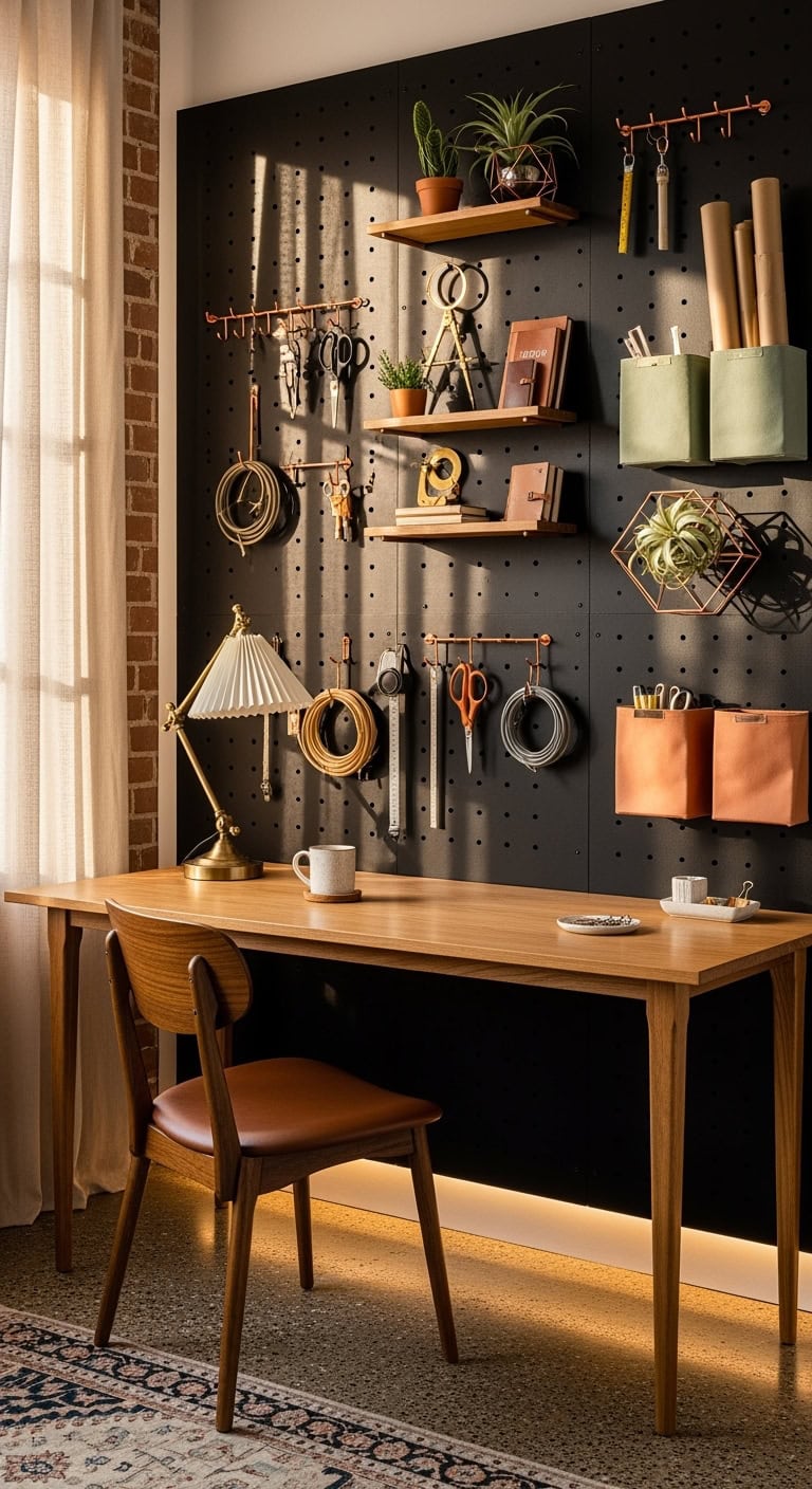 highly organized creative workspace