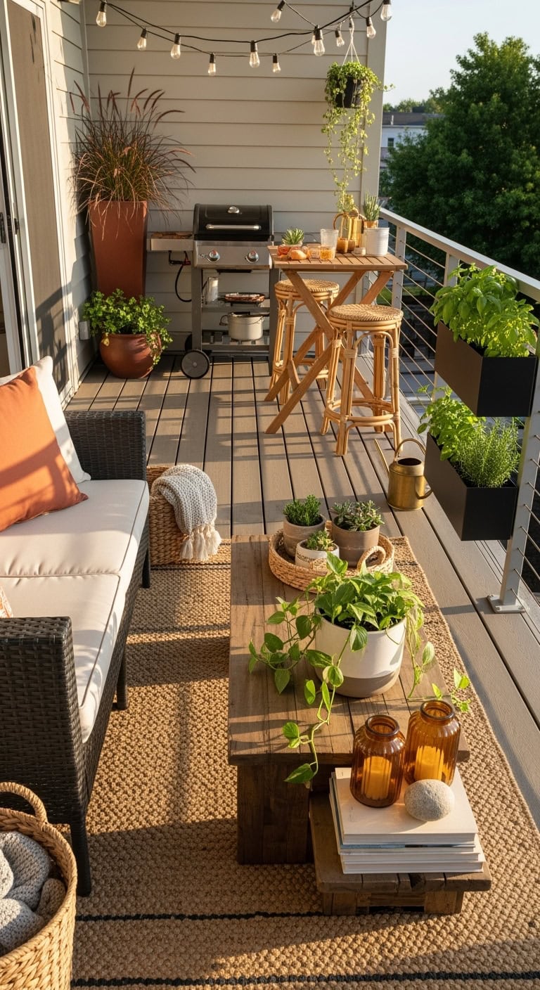 compact stylish multi functional balcony grilling station