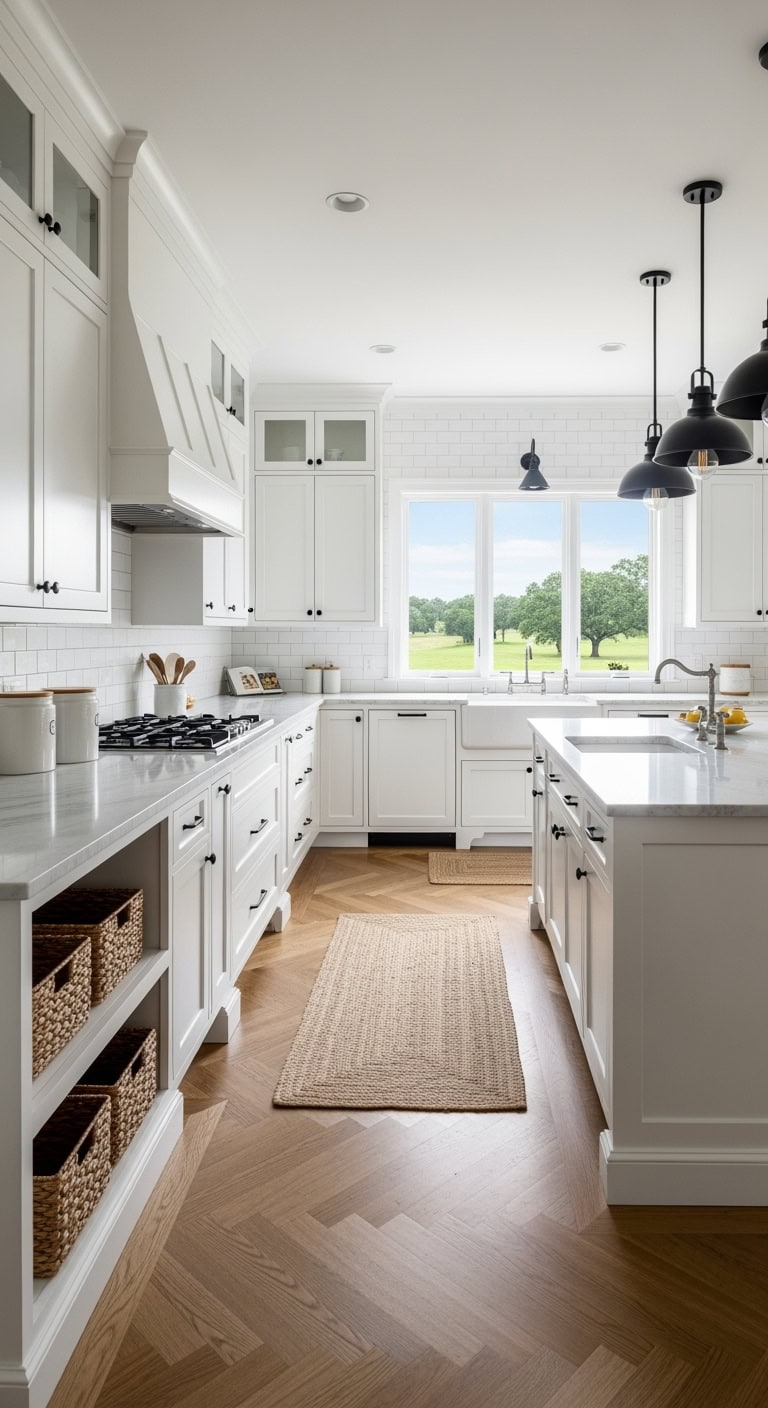 oak herringbone kitchen makeover