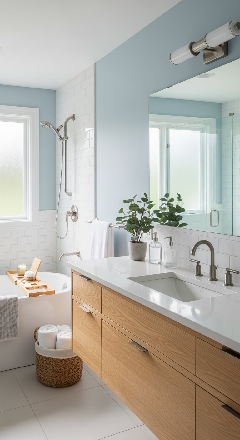 soothing blue bathroom sanctuary serenity