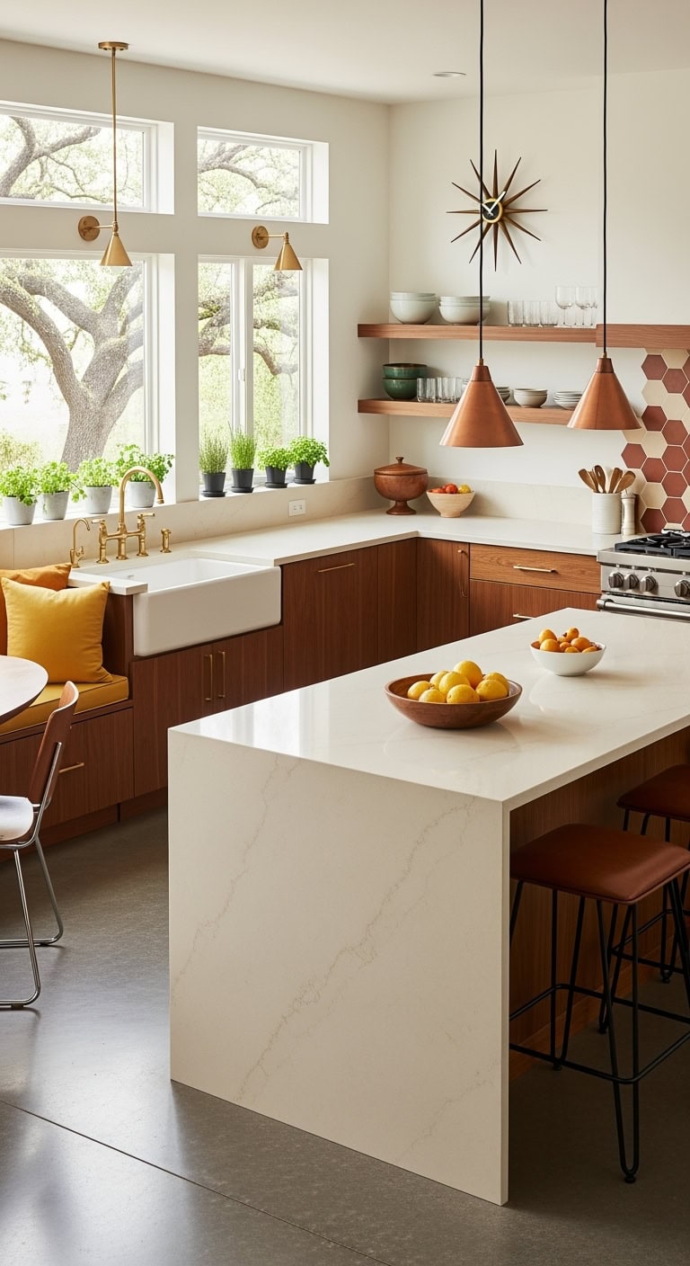 midcentury modern kitchen elegance