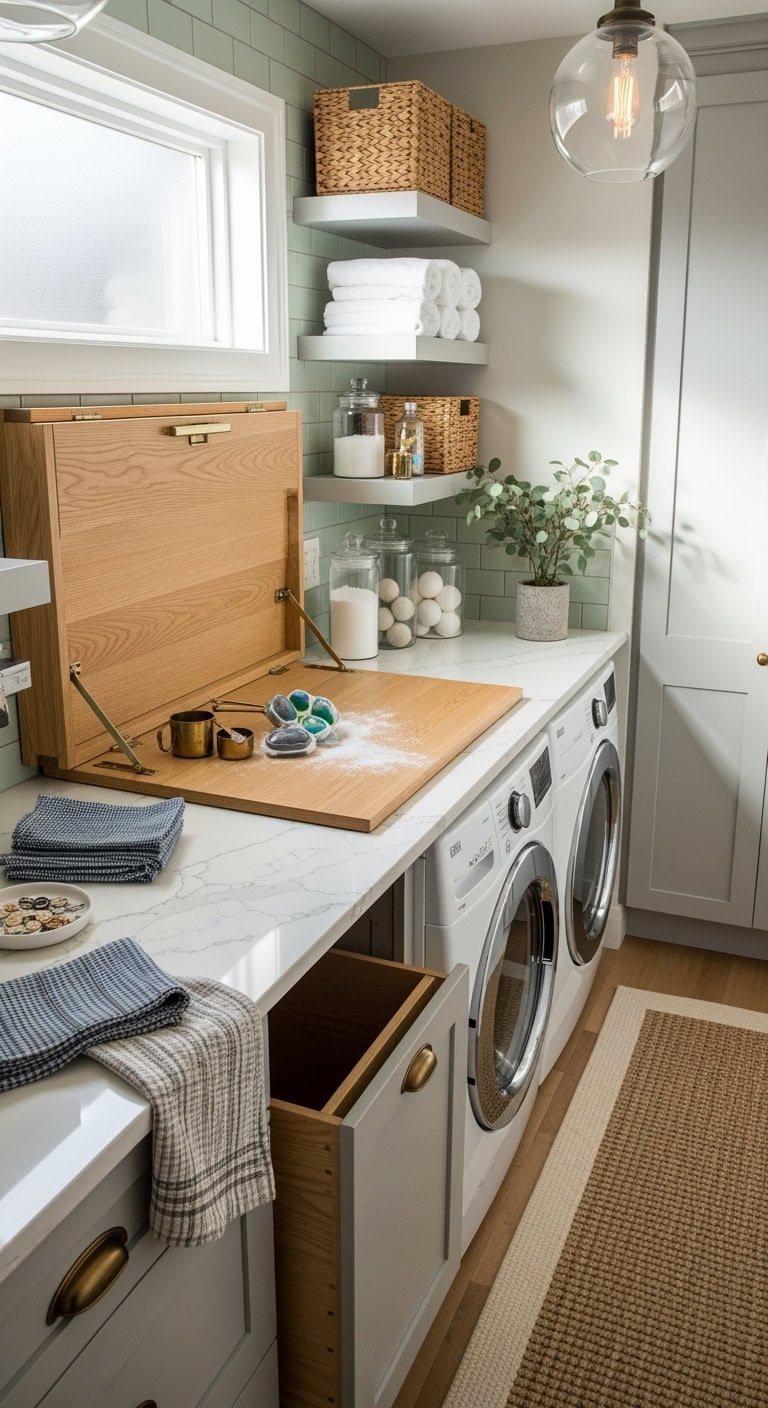 convenient functional foldable laundry workspace