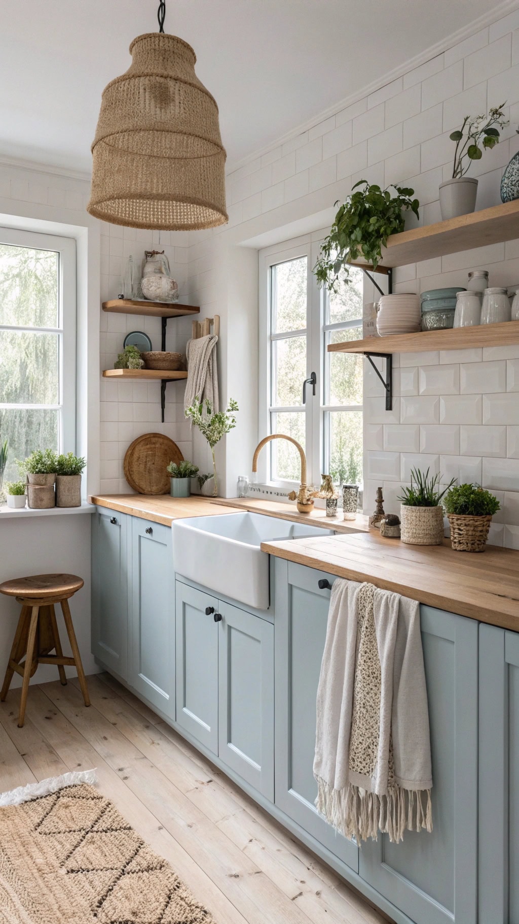 cozy blue scandinavian kitchens