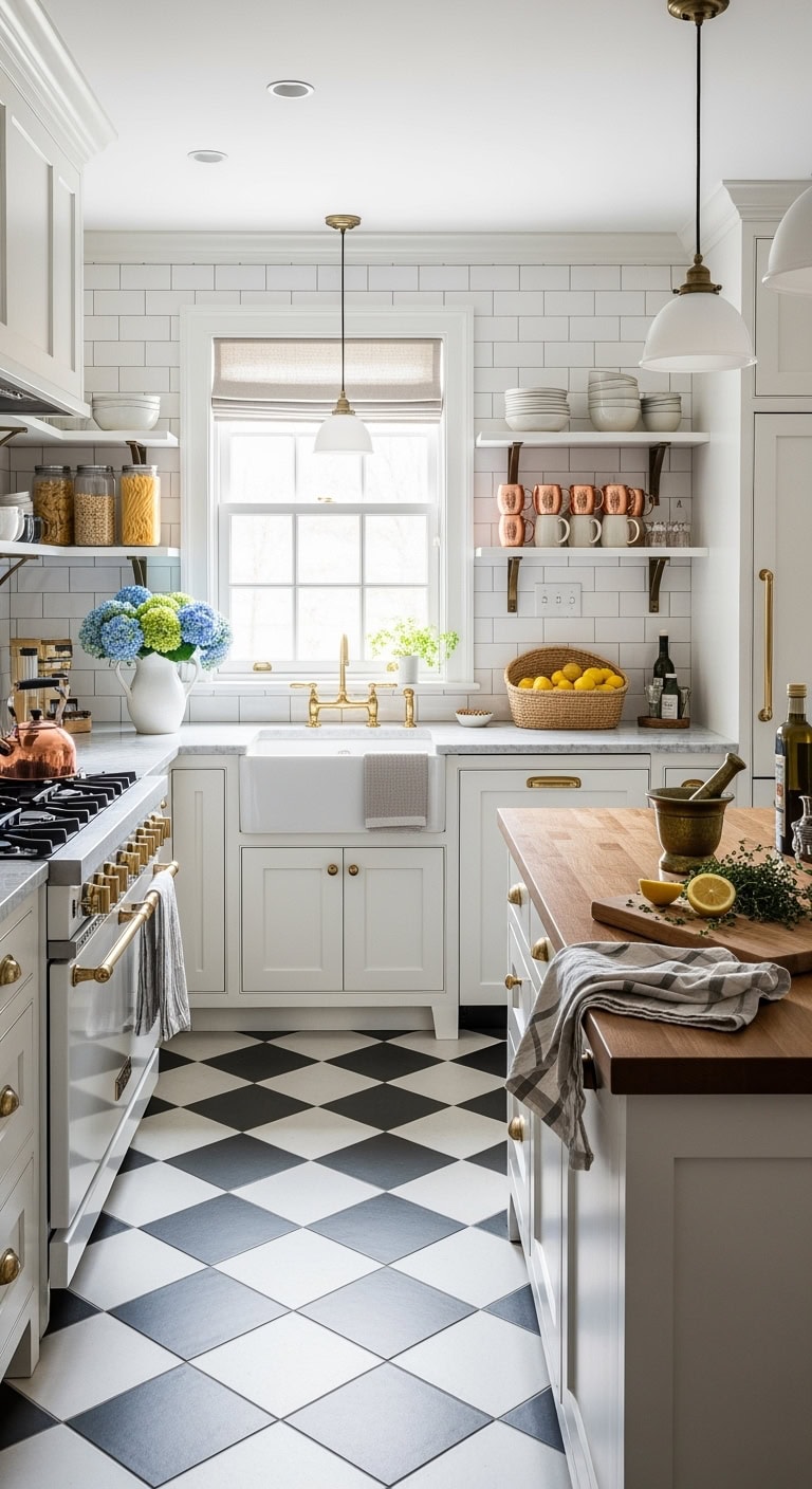vintage charm through checkerboard floors