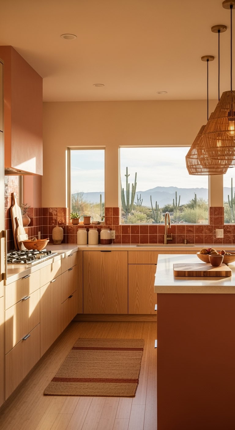 warm terracotta desert kitchen