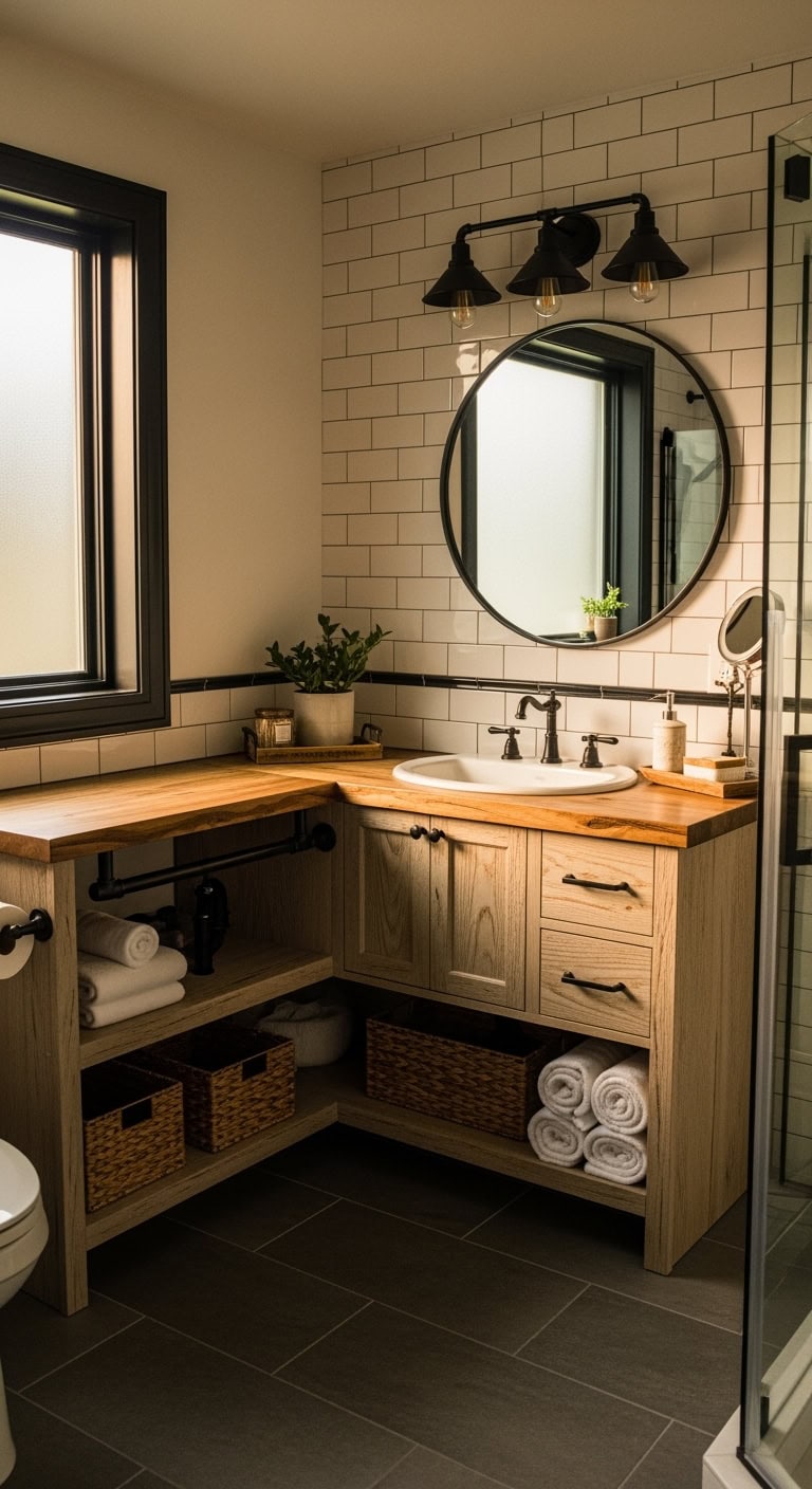 elevated rustic chic farmhouse bathroom vanity