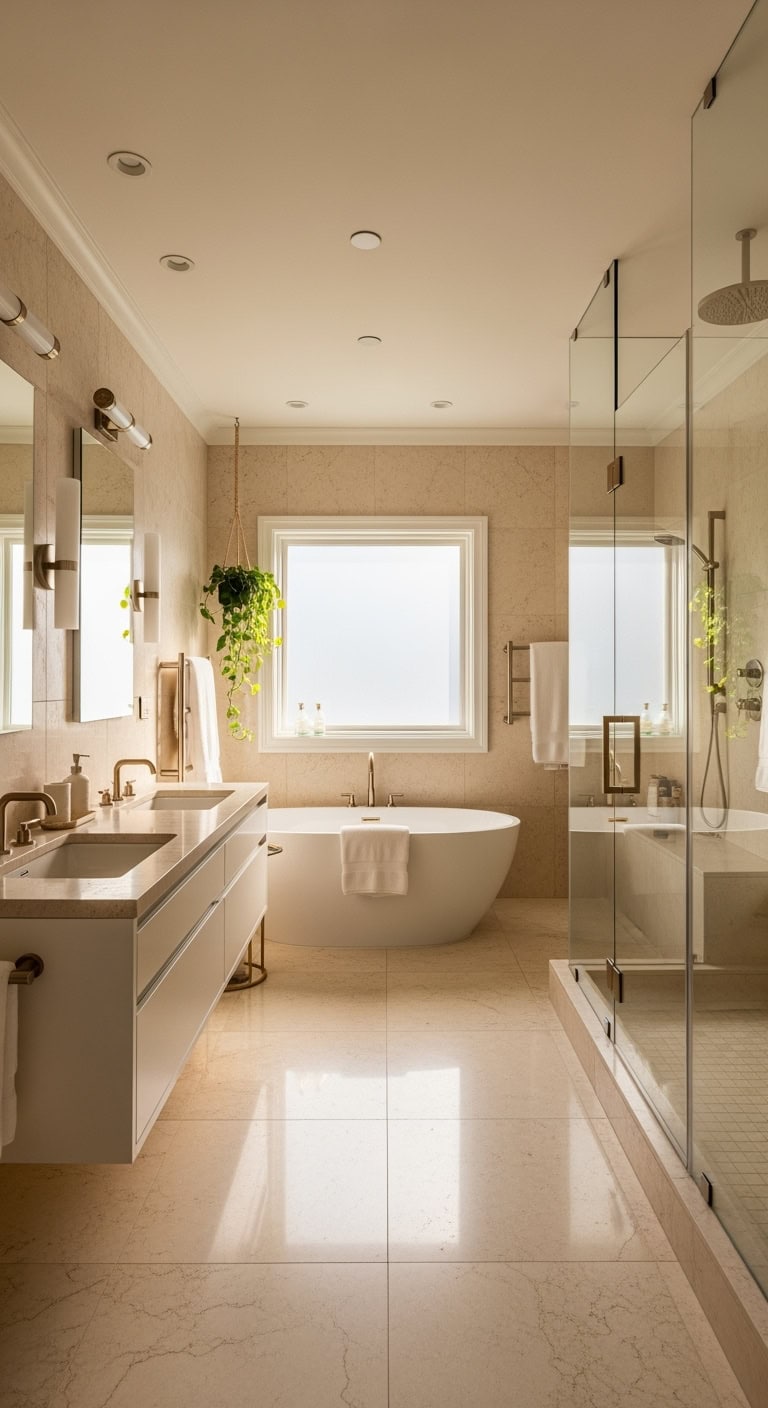 cozy underfloor heated marble bathrooms