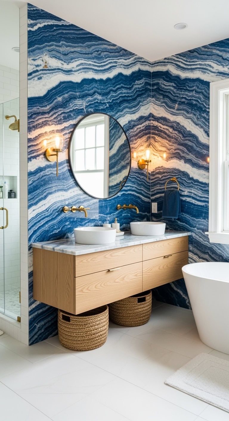 mesmerizing blue onyx accent focal point