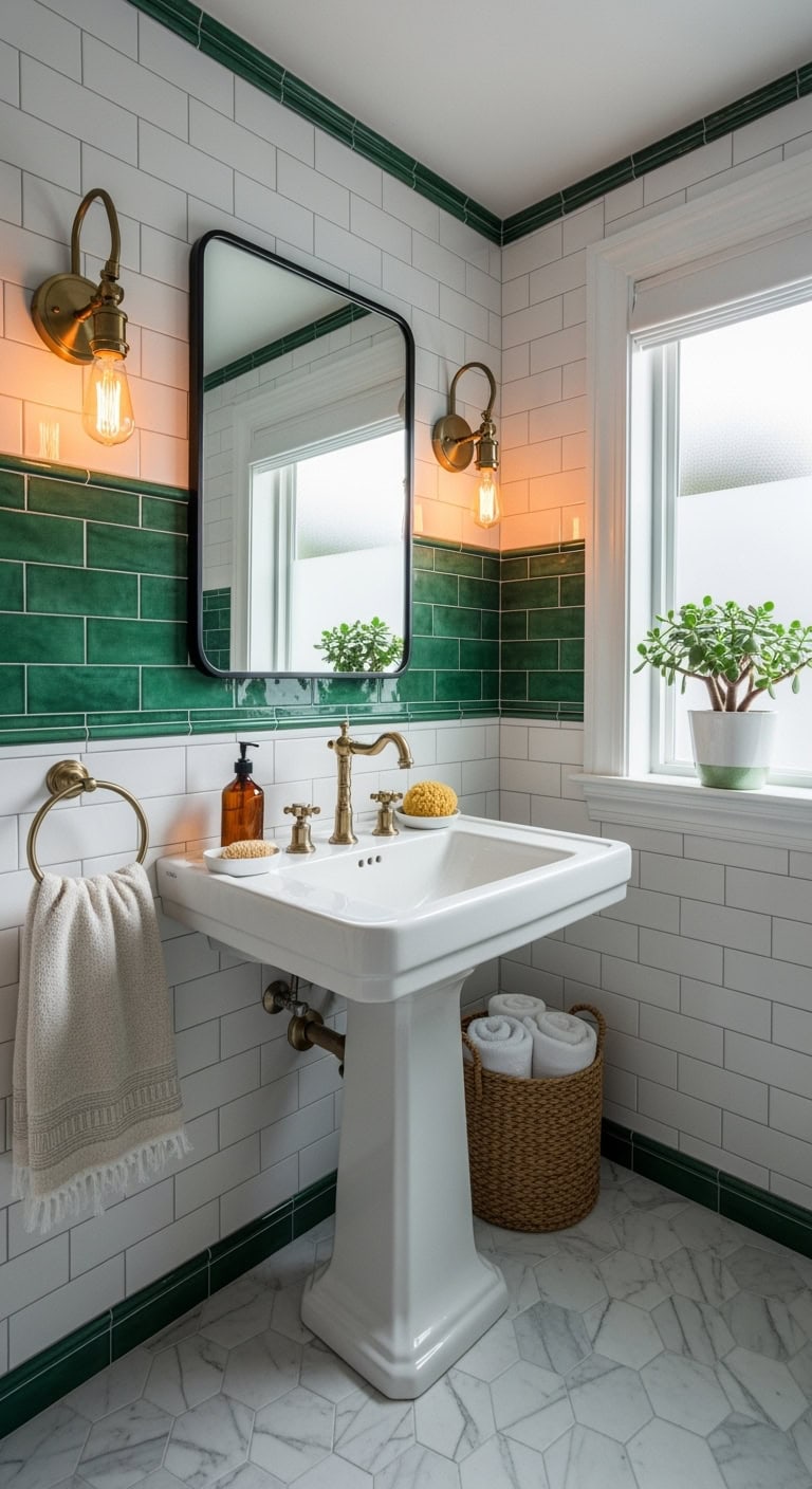 vintage inspired city chic bathroom design