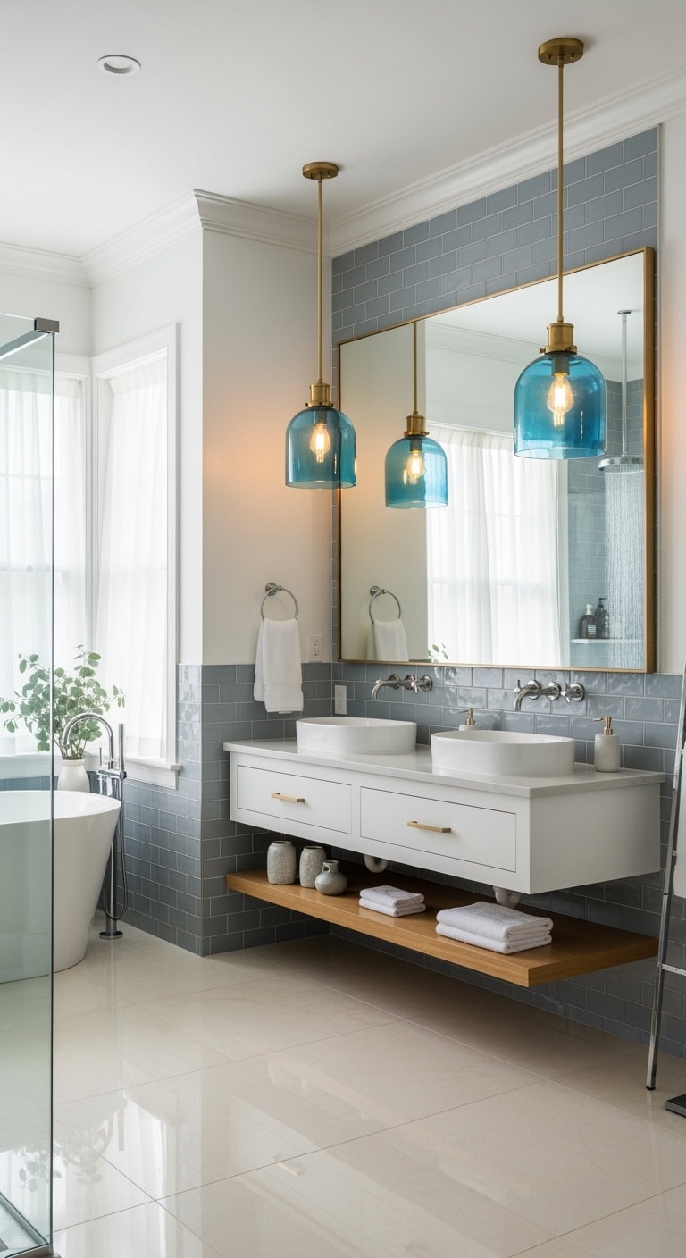 moody elegant warm bathroom ambiance