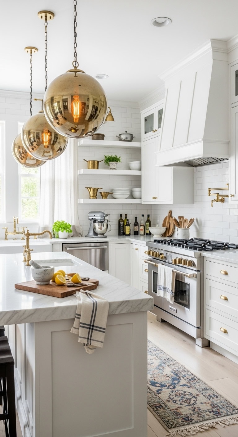 glamorous brass pendant statement lighting