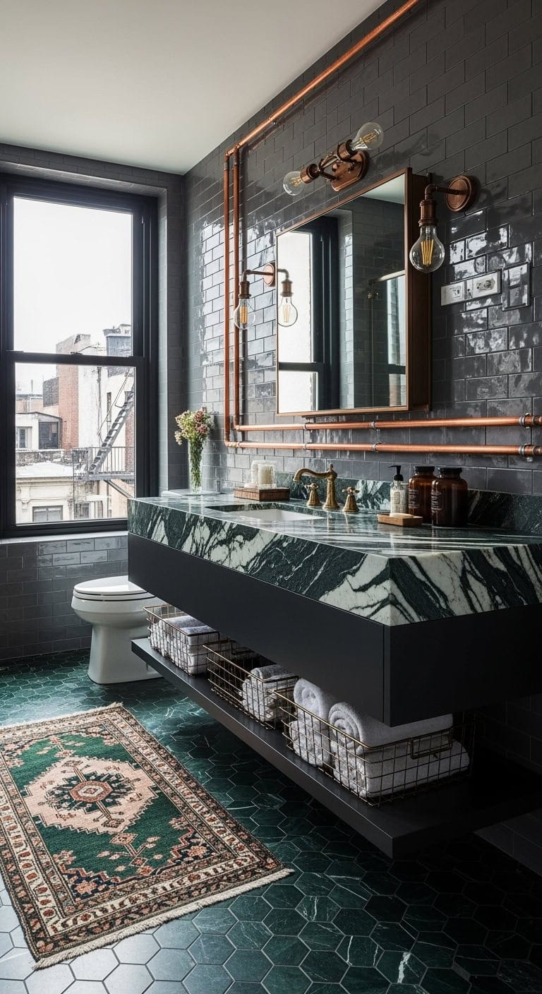 industrial dark green marble