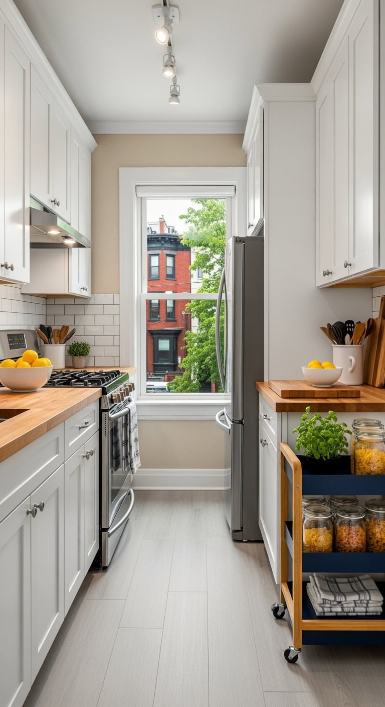 slim bamboo cart kitchen_storage