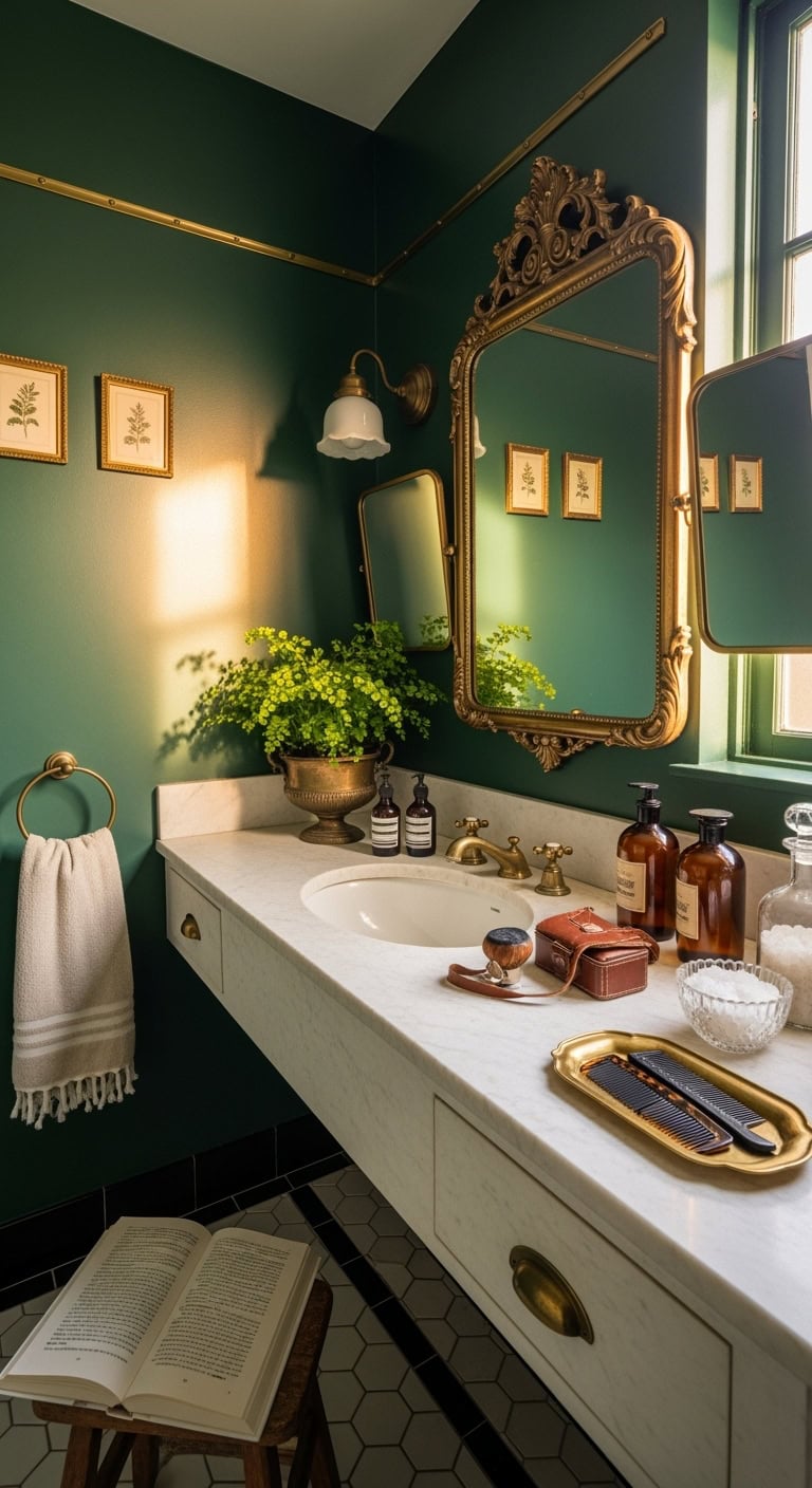 vintage forest sanctuary brass mirrors