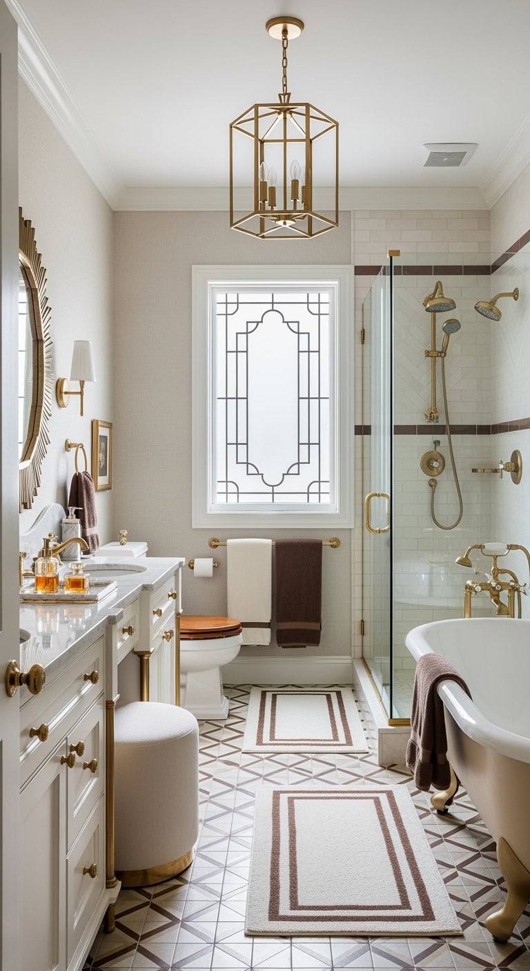 art deco brass and marble