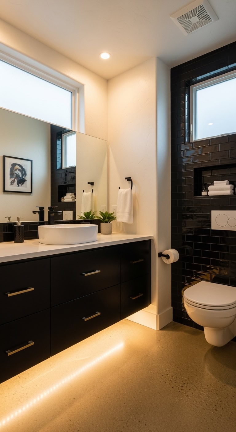 space saving modern floating vanity