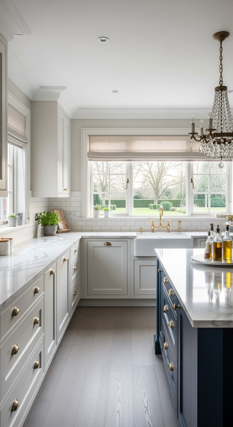 veined quartz with molding