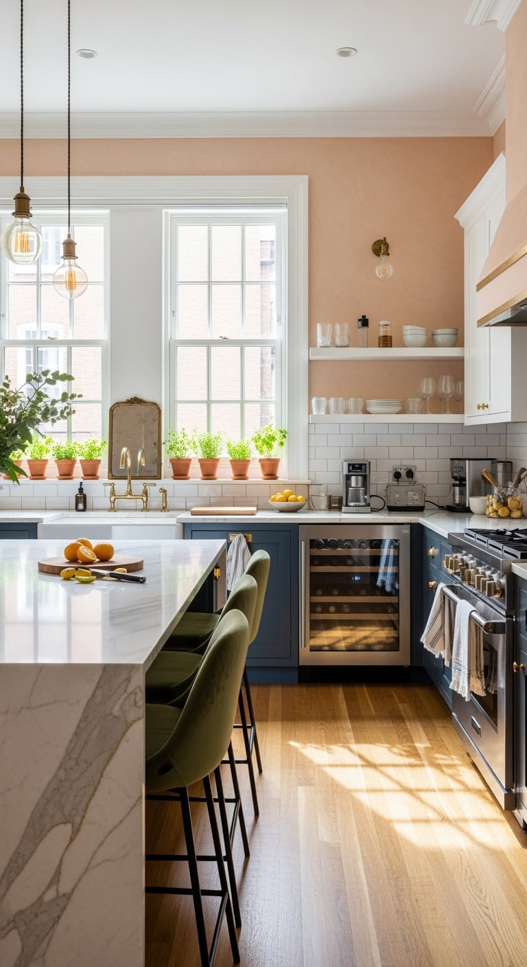 luxury peach kitchen elegance