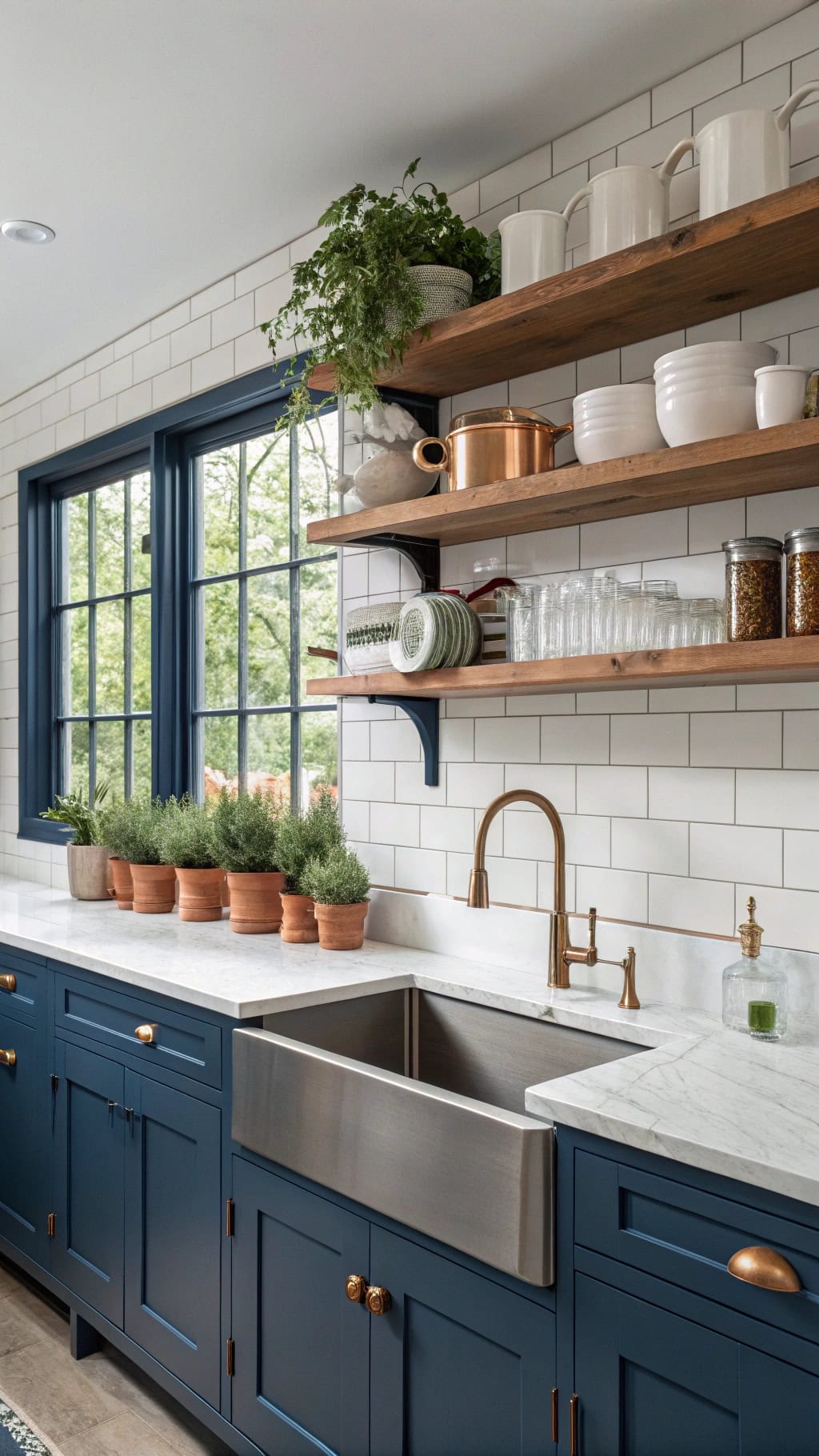 curated open shelving display