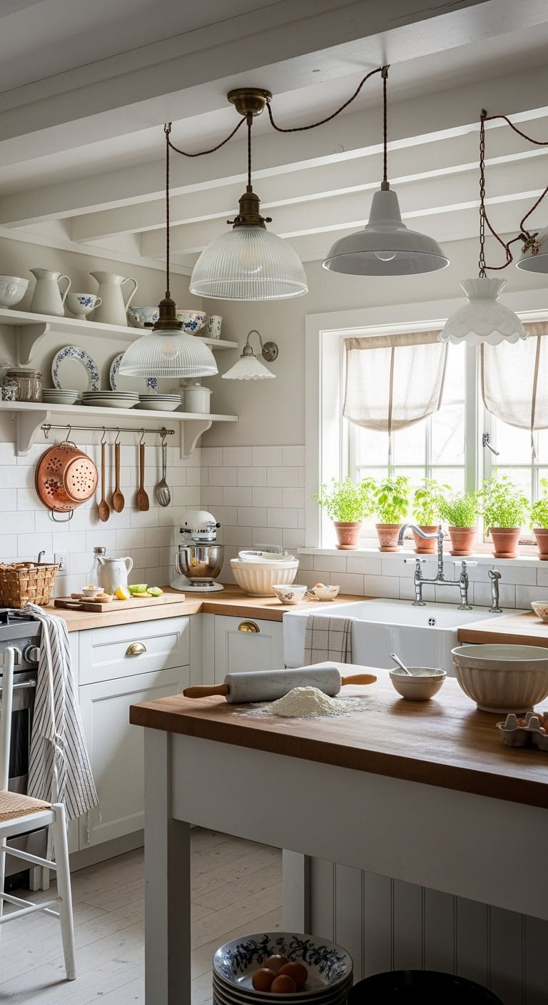 antique pendant lights add character