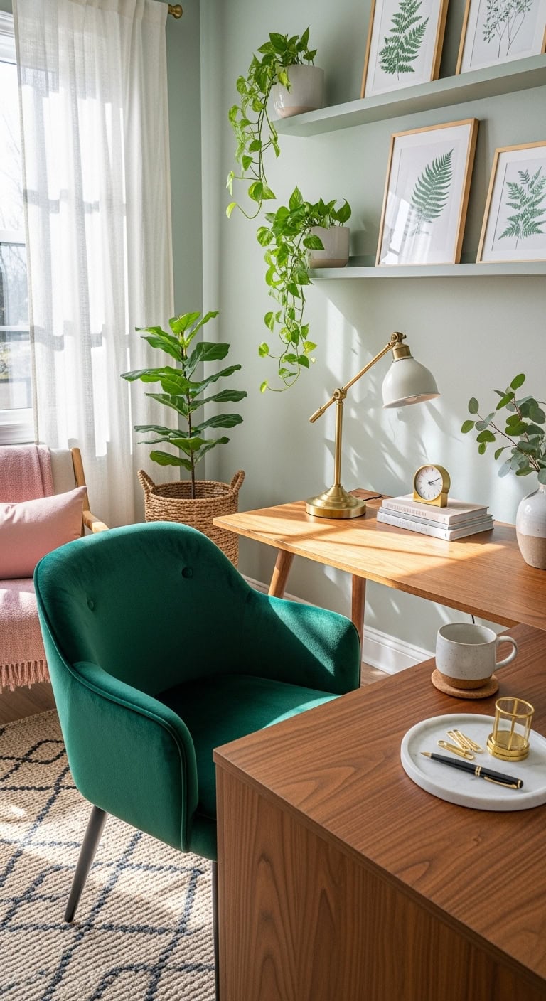 jewel toned desk chair embodies elegance