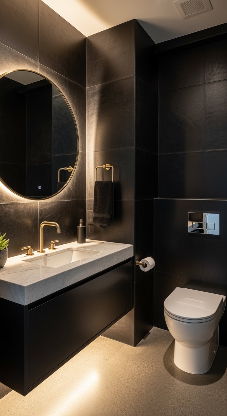 luxurious edgy sophisticated bathroom design
