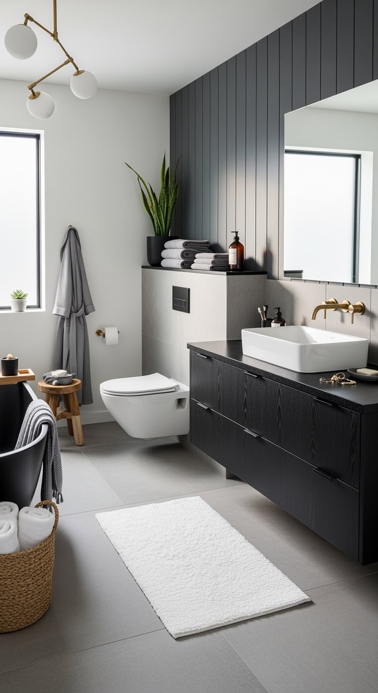 industrial chic bathroom sanctuary
