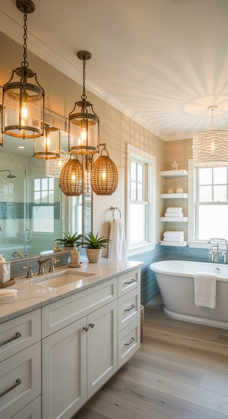 beachy layered textured moody lighting