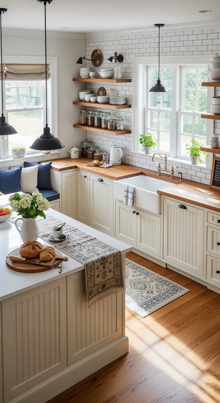 farmhouse cream kitchen aesthetic