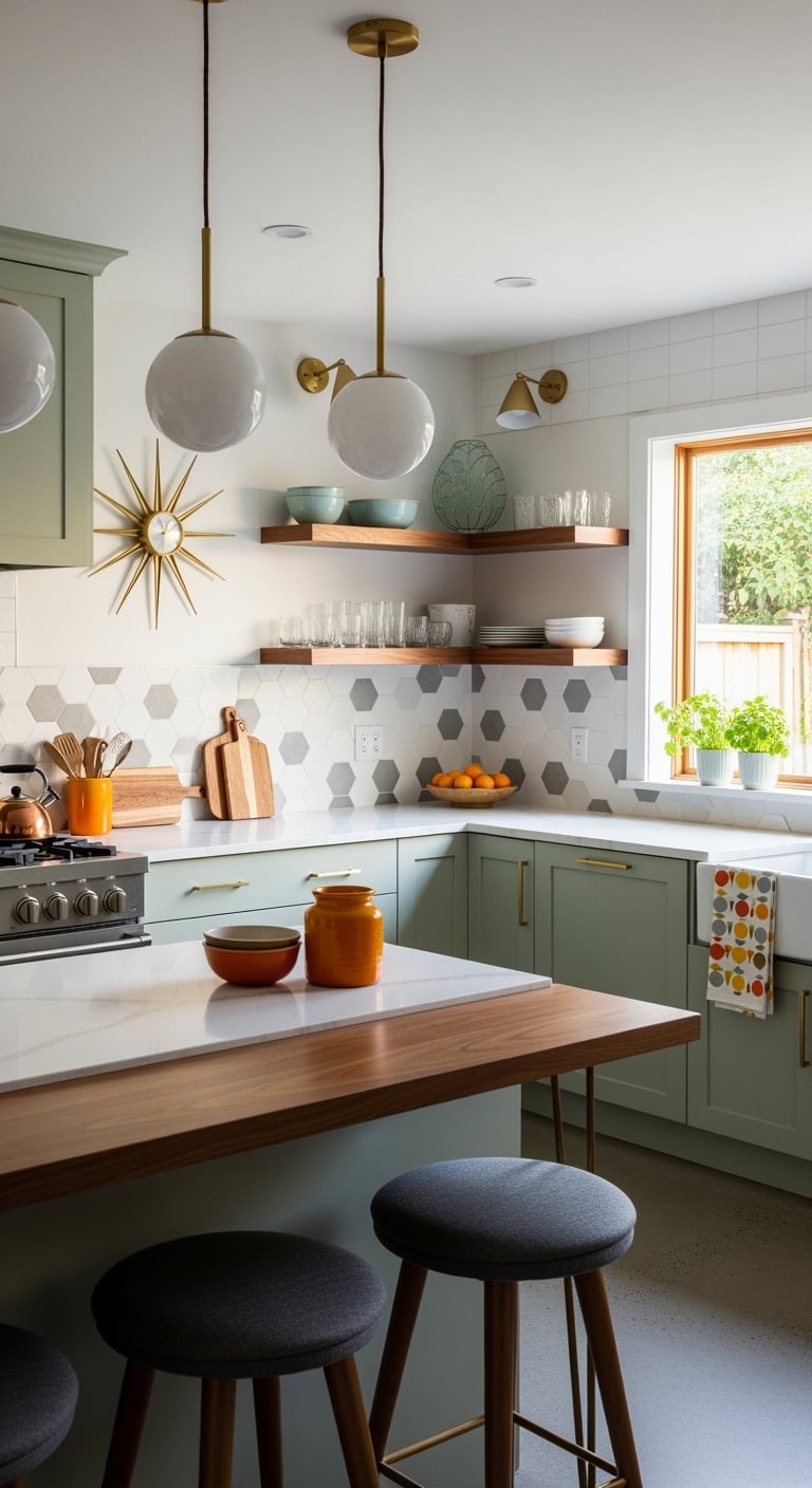 retro pistachio kitchen design