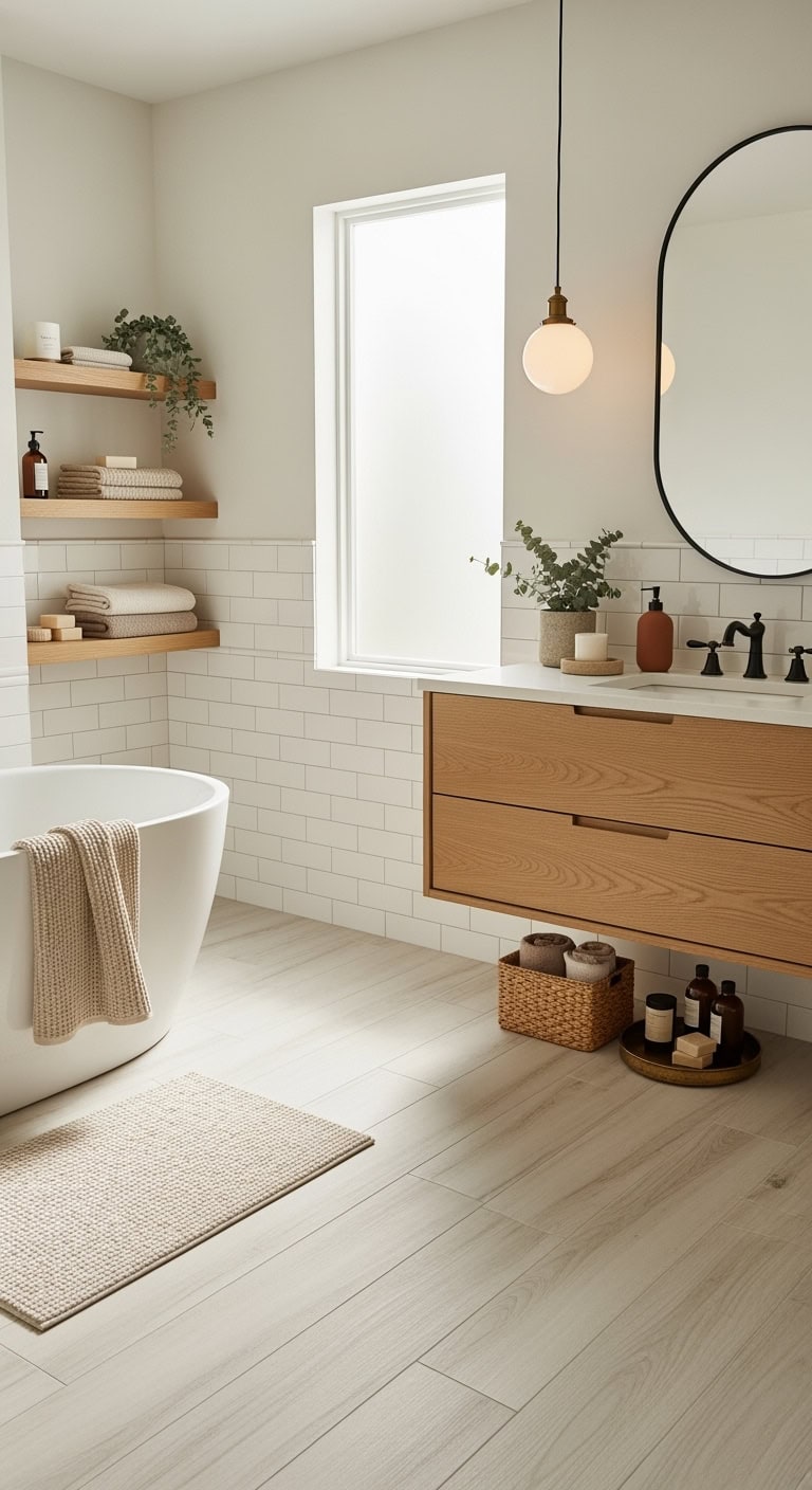 cozy warm water resistant wood look tiles