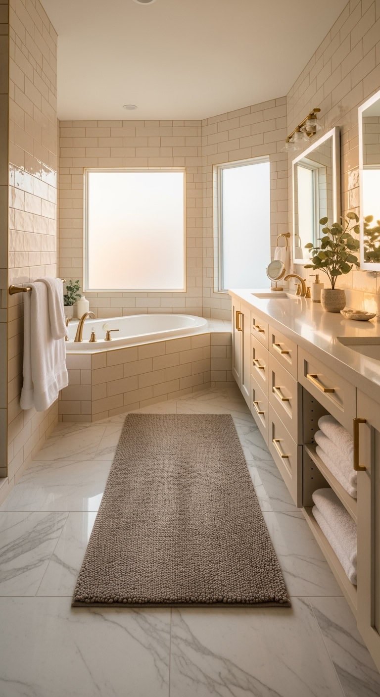 luxurious cozy textured generous bath mat