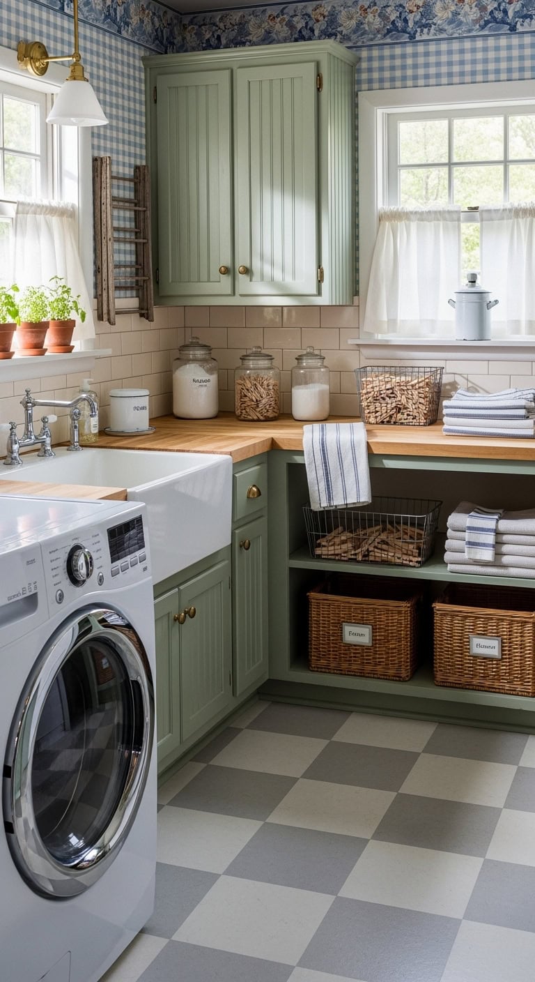 nostalgic whimsical laundry room makeover