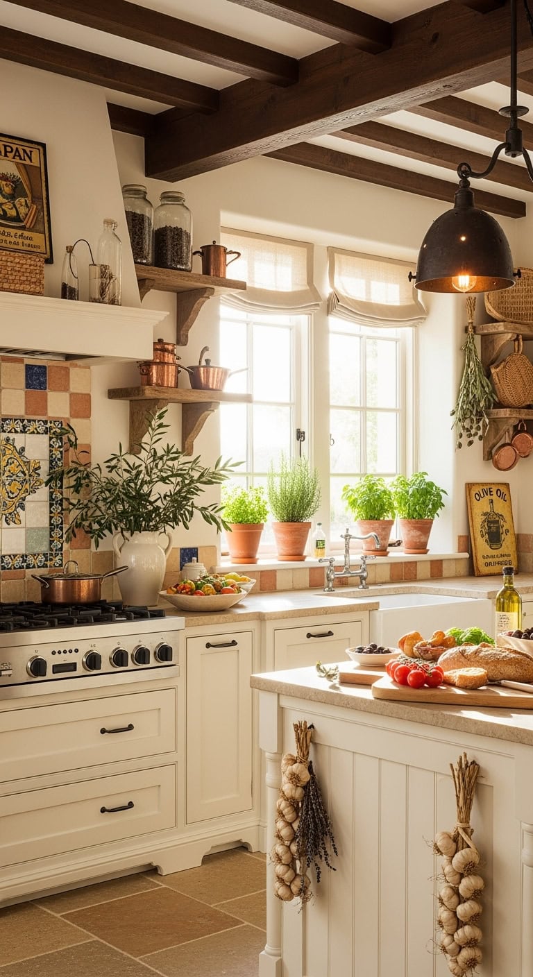 mediterranean cream shaker kitchen