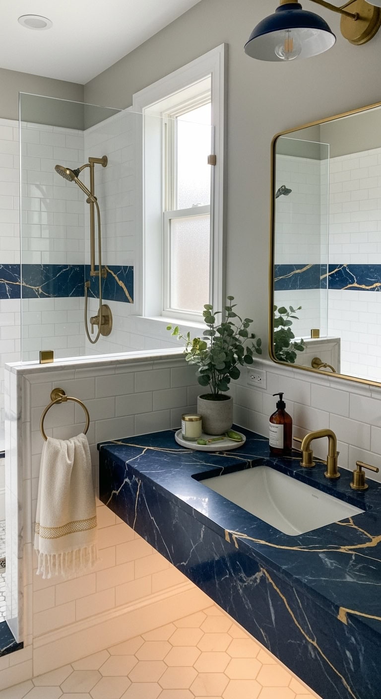 luxurious navy marble countertop glamour