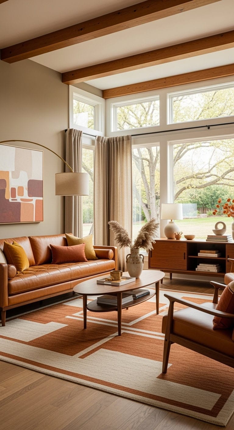 warm walnut mid century living