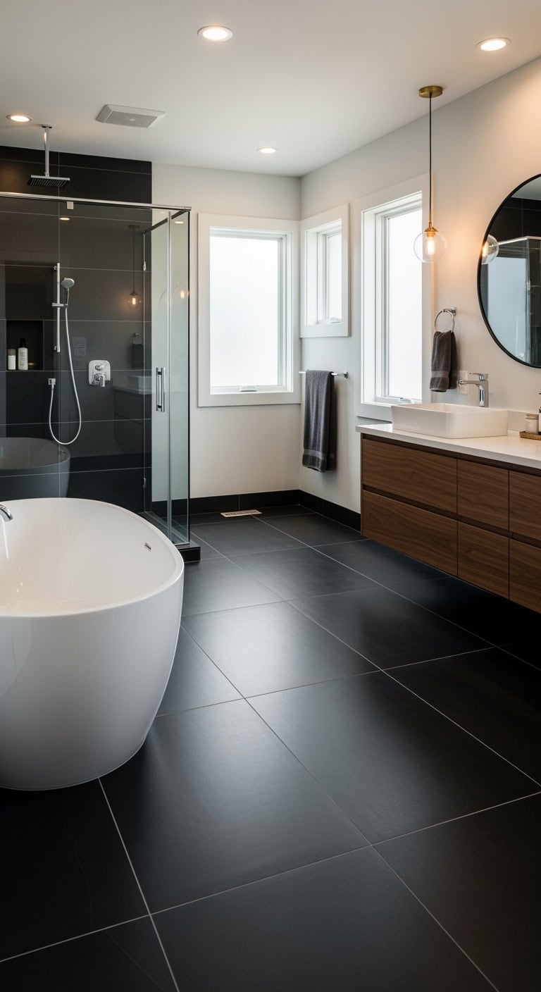 luxurious black porcelain tile sophistication