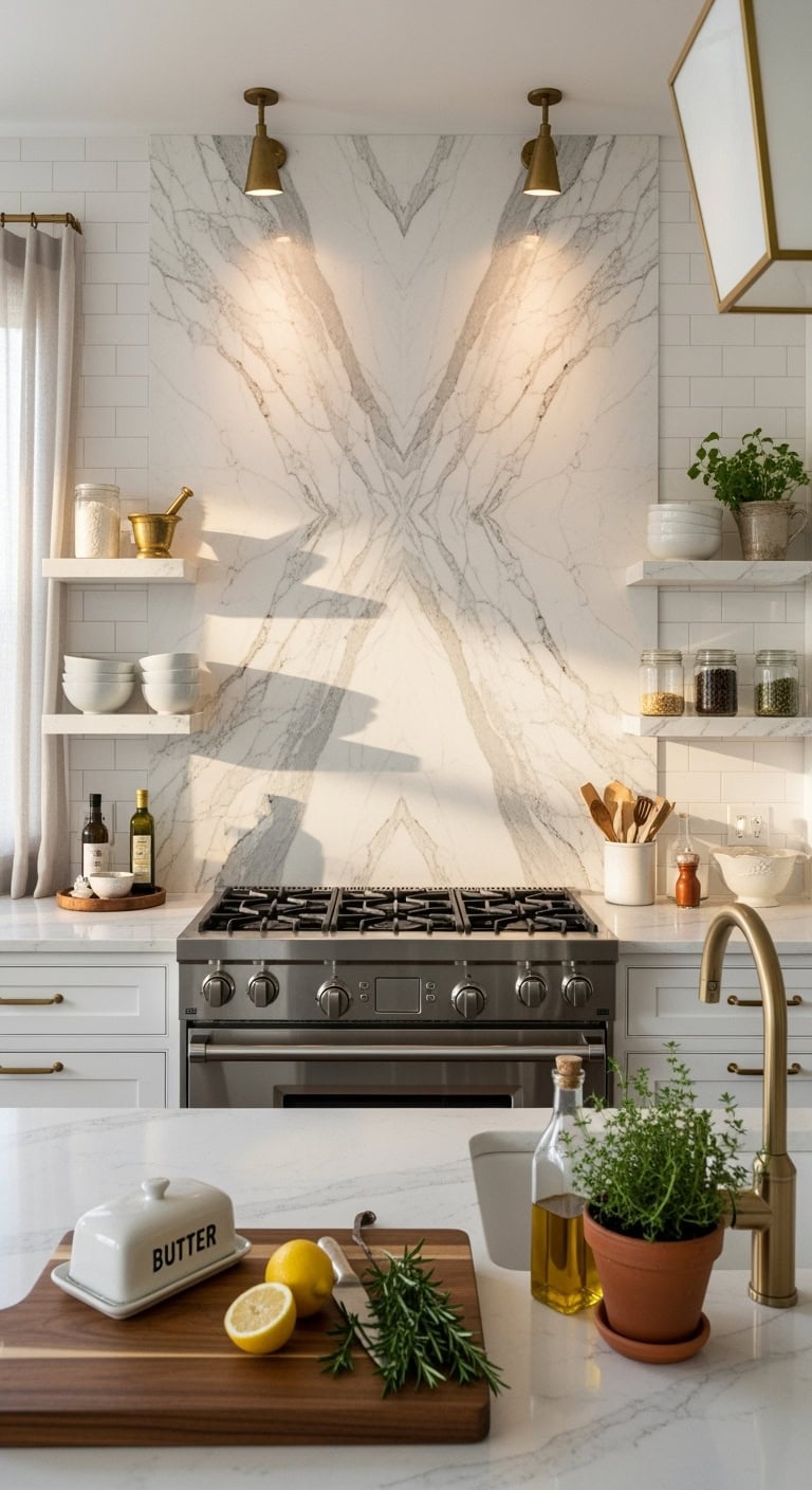 elegant marble wall feature centerpiece