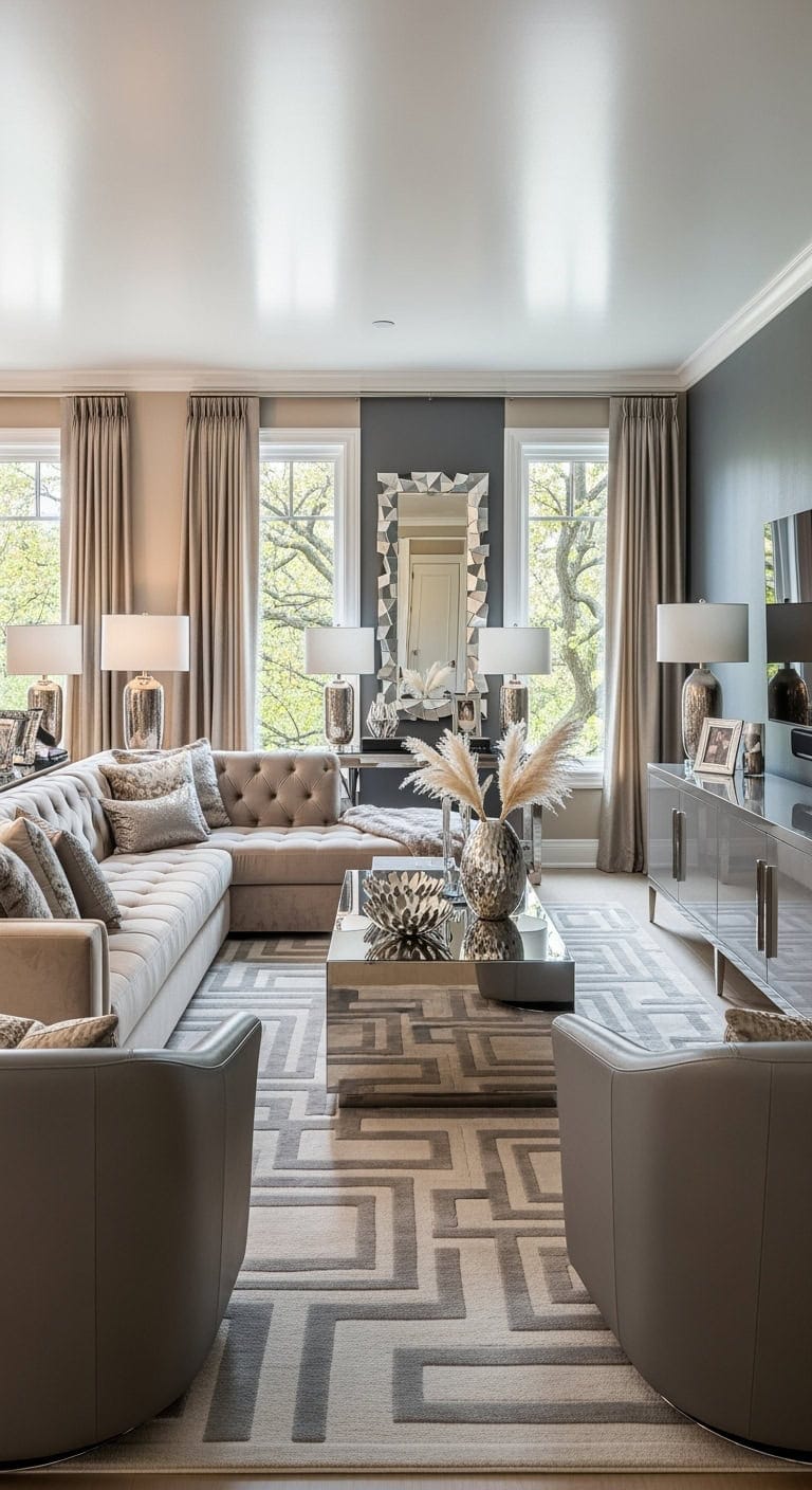 metallic grey champagne glam