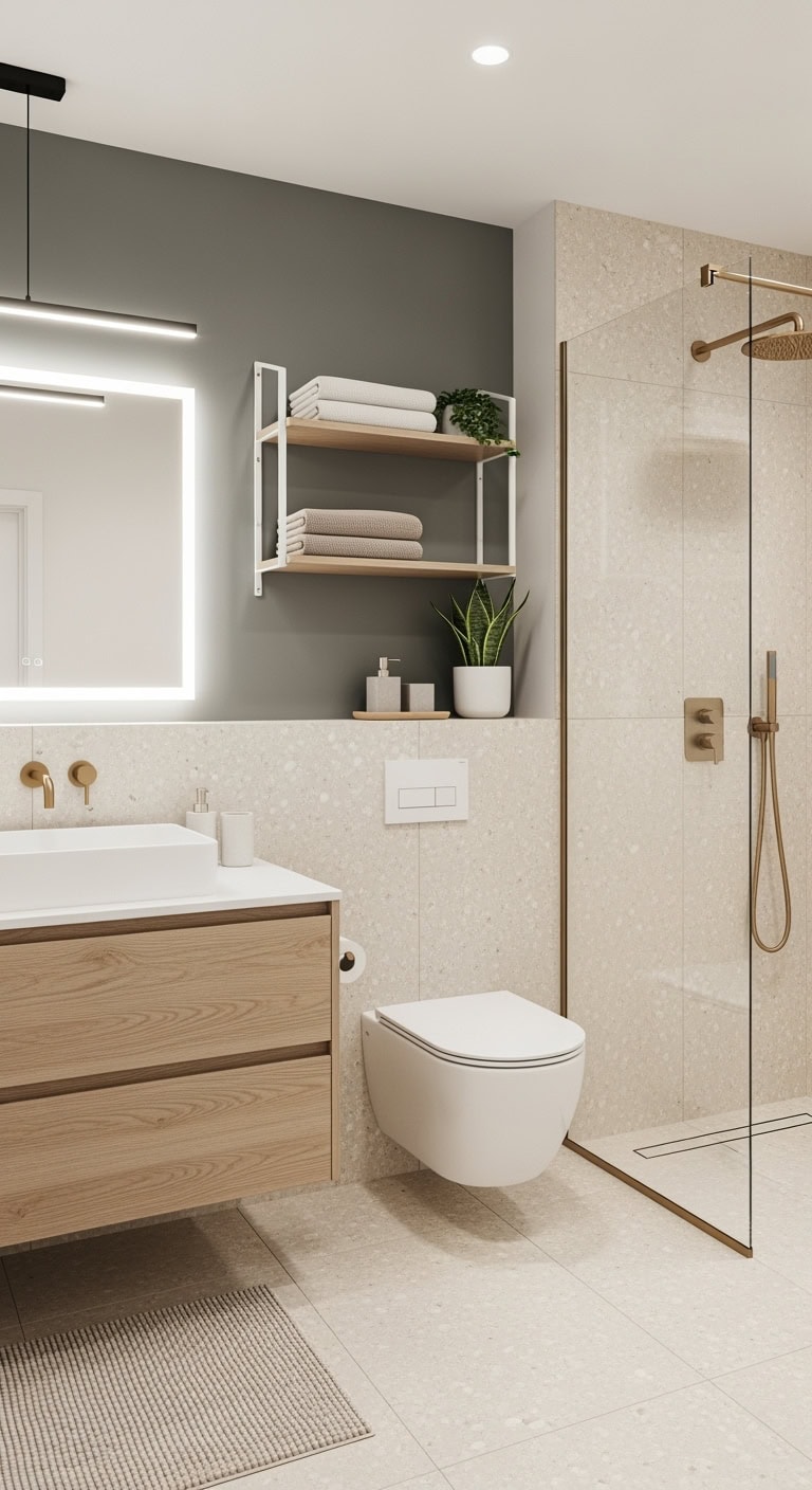 beige terrazzo minimalist hotel vibe