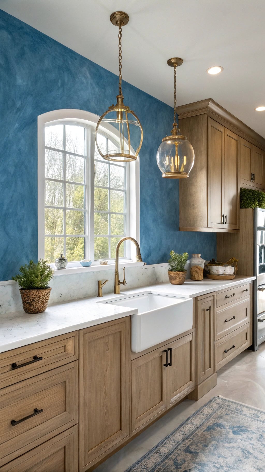 luxurious sapphire blue walls